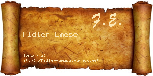 Fidler Emese névjegykártya